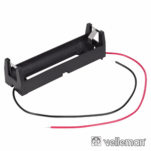 SUPORTE PARA 1 PILHA 18650 COM FIOS PARA SOLDAR VELLEMAN