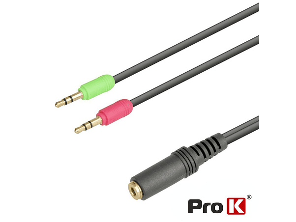 CABO JACK 3.5MM FEMEA 4P / 2 JACK 3.5MM MACHO STEREO 0.2M 1