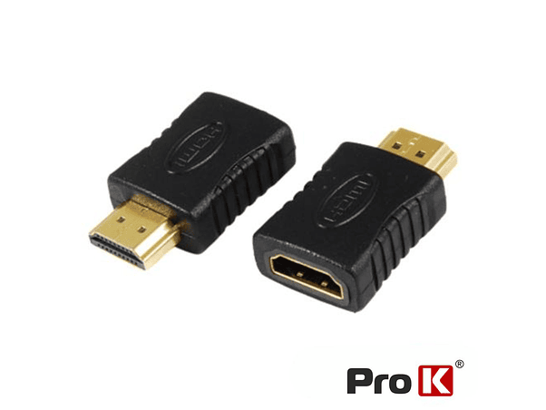 FICHA ADAPTADORA HDMI FÊMEA / HDMI MACHO DOURADA PROK 1