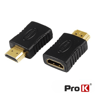 FICHA ADAPTADORA HDMI FÊMEA / HDMI MACHO DOURADA PROK