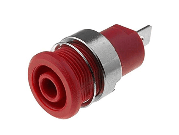 FICHA BANANA FÊMEA PAINEL TERMINAL 4MM VERMELHO 1