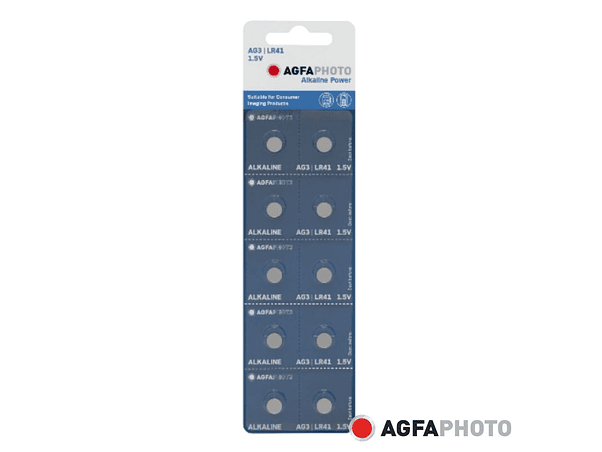 PILHA BOTÃO ALCALINA AG3 1.5V 10X BLISTER AGFAPHOTO 1