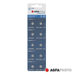 PILHA BOTÃO ALCALINA AG3 1.5V 10X BLISTER AGFAPHOTO