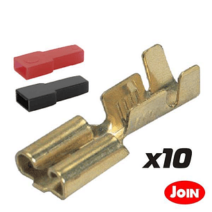 TERMINAL FASTON FÊMEA 6.35MM 10X COM CAPAS
