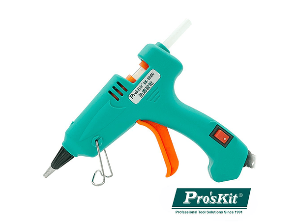 PISTOLA DE COLA QUENTE 20W COM 12 BARRAS COLA PROSKIT 1