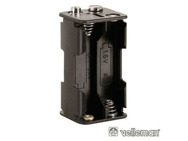 SUPORTE PARA 4 PILHAS AA COM TERMINAIS SNAP VELLEMAN 1