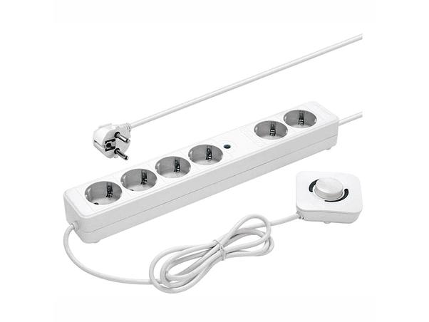 EXTENSÃO ELÉTRICA 6X SCHUKO COM INTERRUPTOR DE PÉ 1.5M 1