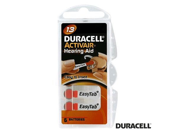 PILHA BOTÃO DA13 HEARING AID 6X BLISTER DURACELL 1