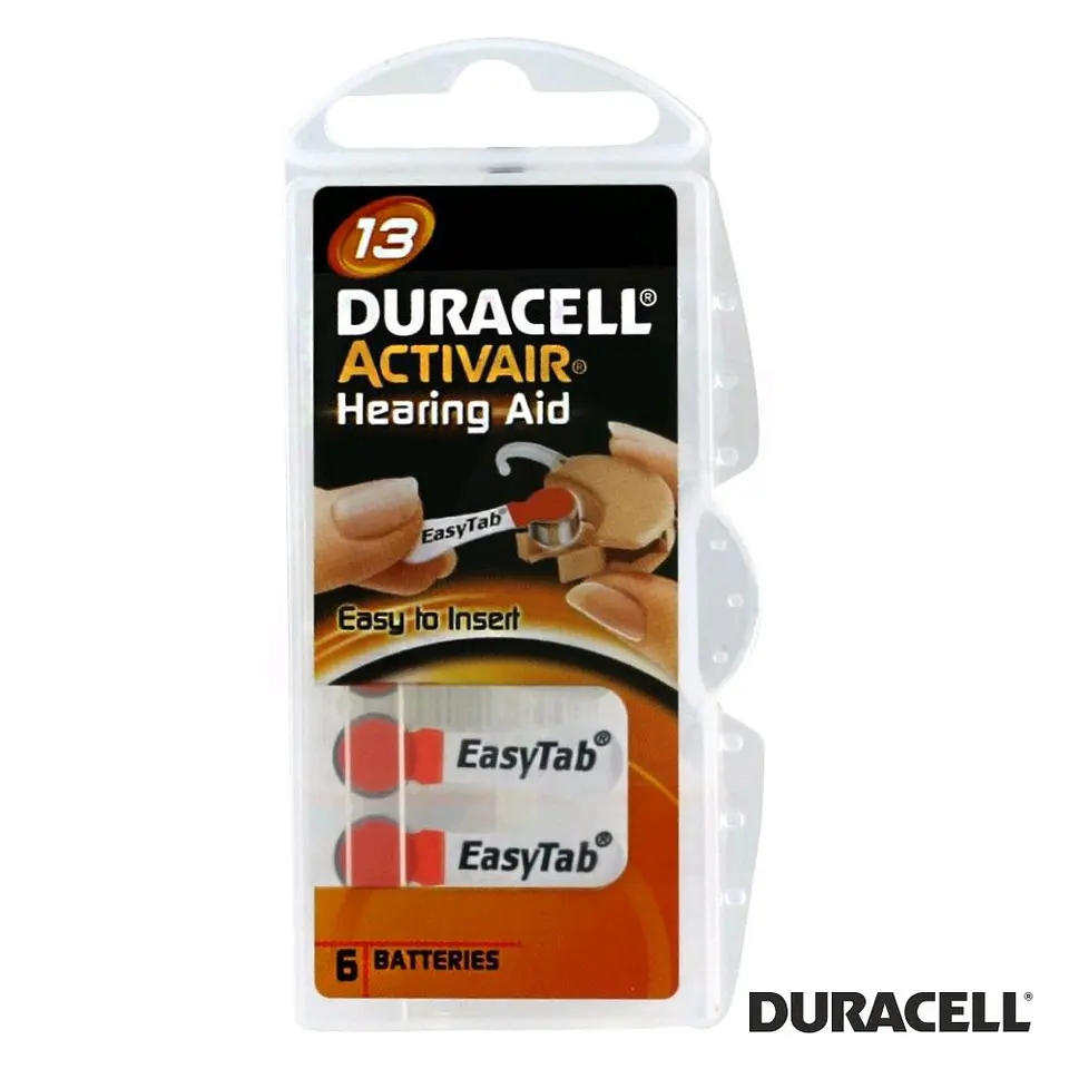 PILHA BOTÃO DA13 HEARING AID 6X BLISTER DURACELL 1