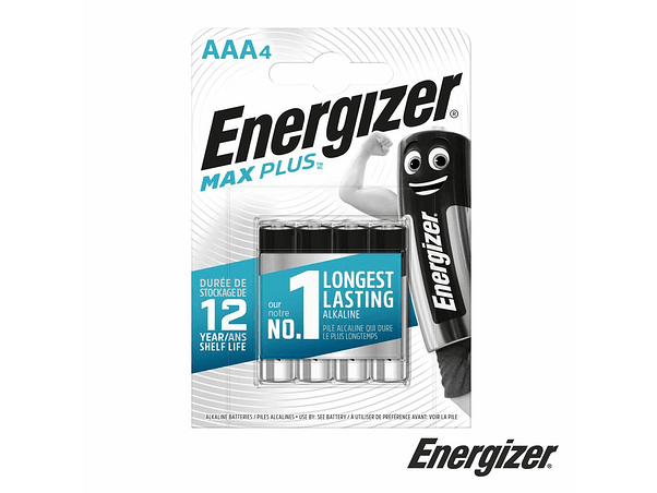 PILHA ALCALINA AAA 1.5V 4X MAX PLUS ENERGIZER 1