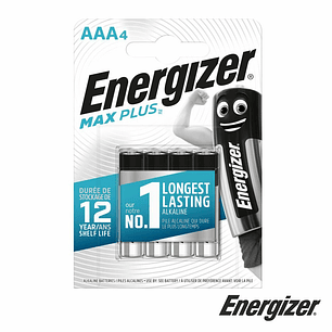 PILHA ALCALINA AAA 1.5V 4X MAX PLUS ENERGIZER