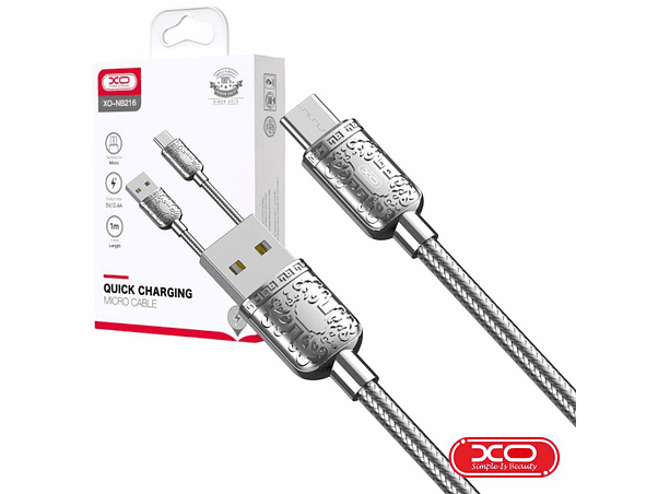 CABO USB-A 2.0 MACHO / USB-C 2.4A 1M PRATEADO XO 1