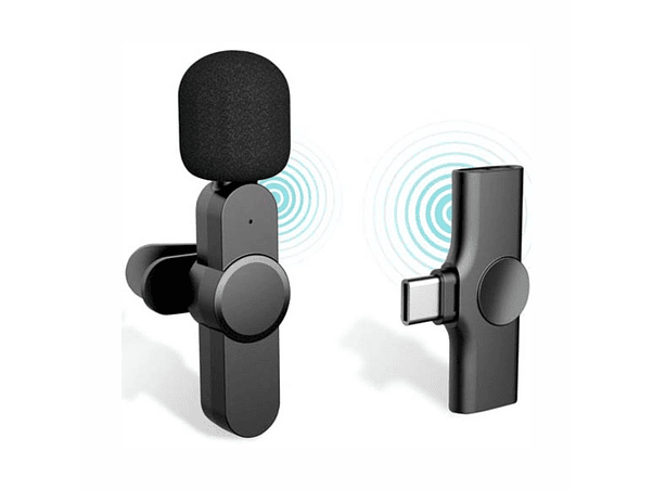 MICROFONE LAPELA SEM FIOS COM RECEPTOR USB-C 1