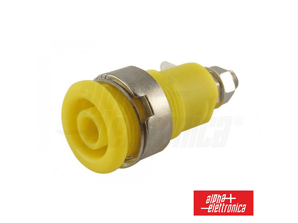 FICHA BANANA FÊMEA PAINEL TERMINAL 4MM AMARELO ALPHA 1