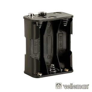 SUPORTE PARA 6 PILHAS AA COM TERMINAIS CLIP VELLEMAN