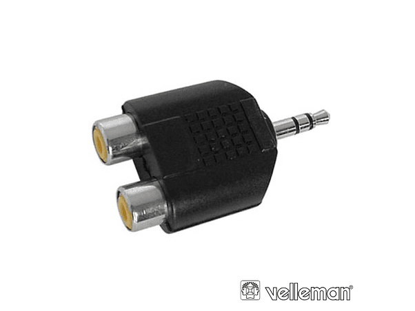 FICHA ADAPTADORA JACK 3.5MM MACHO ST / 2 RCA FÊMEA 1