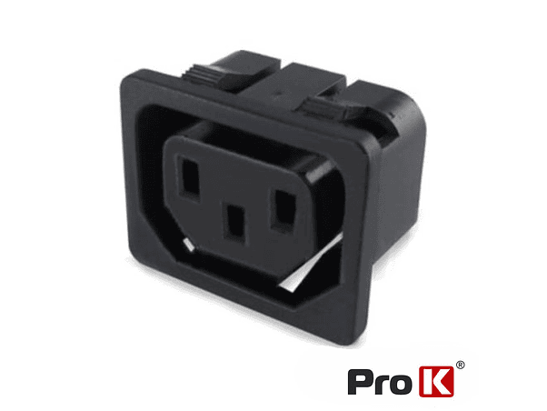 FICHA ALIMENTAÇÃO IEC C13 FÊMEA DE PAINEL PROK 1