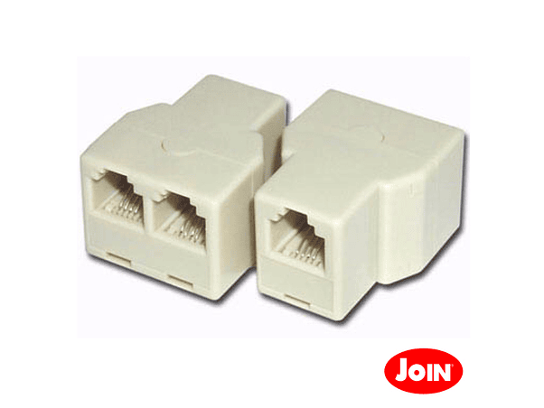 ADAPTADOR DE TELEFONE 6P4C 1 FÊMEA / 2 FÊMEA 1