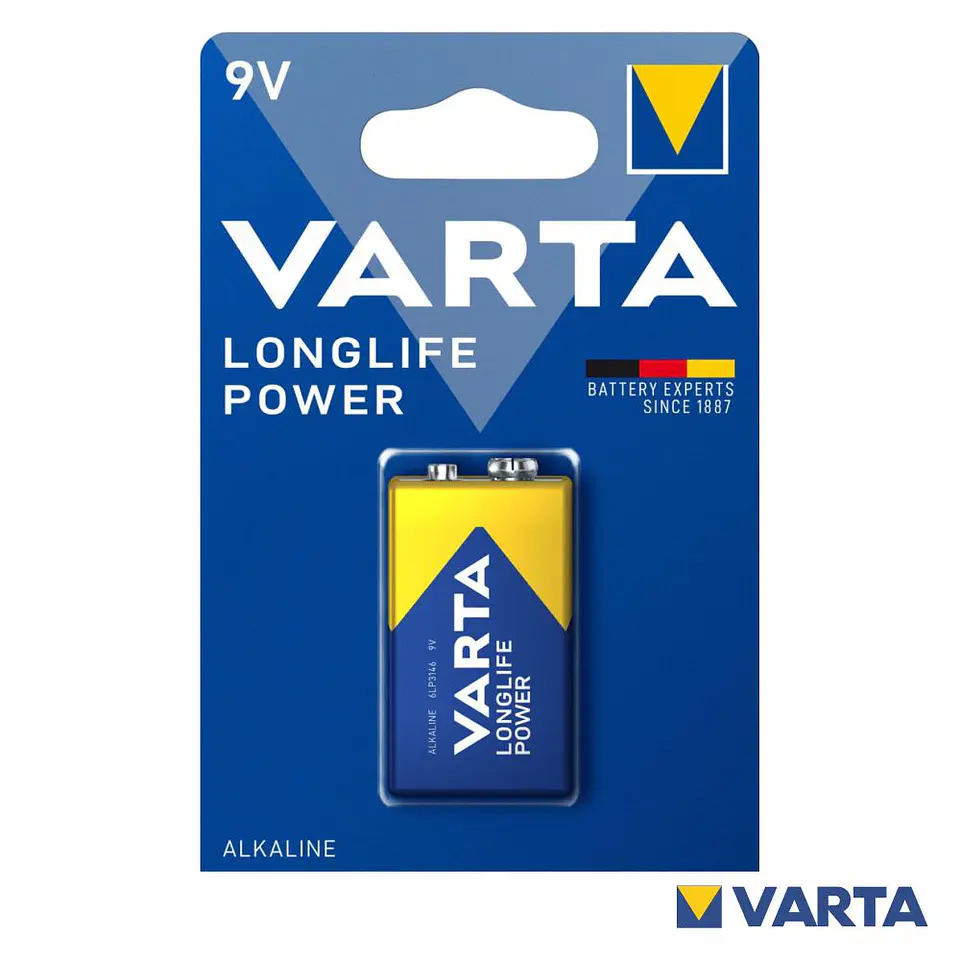 PILHA ALCALINA 9V/6LP3146 LONGLIFE ENERGY VARTA 1
