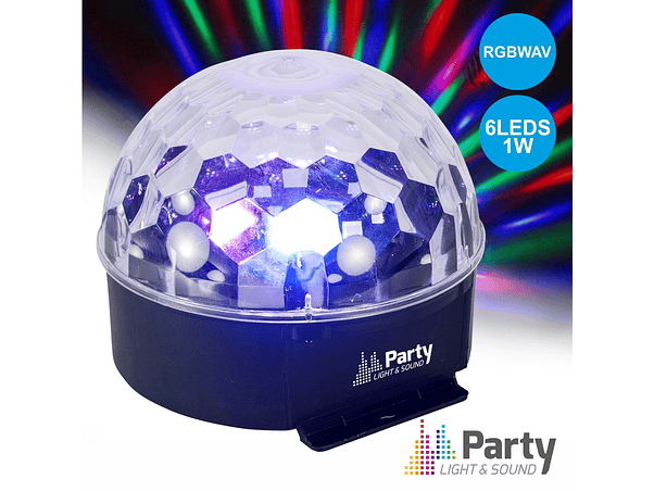 PROJETOR LUZ COM 6 LEDS 1W RGBWAV MIC PARTY 1