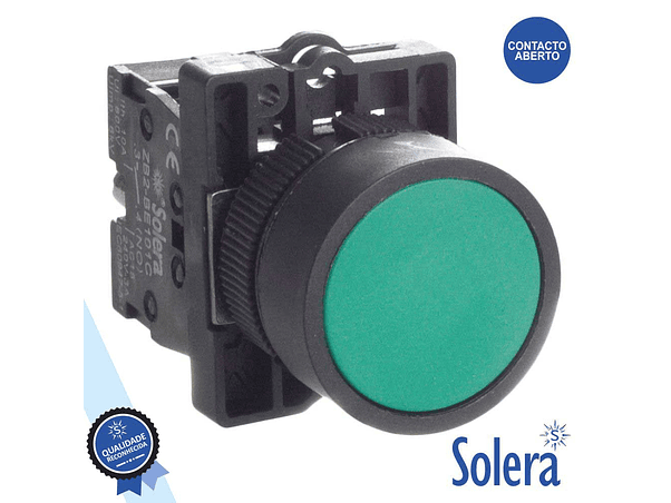 PULSADOR COM RETORNO 230V NF VERDE 6KV SOLERA 1