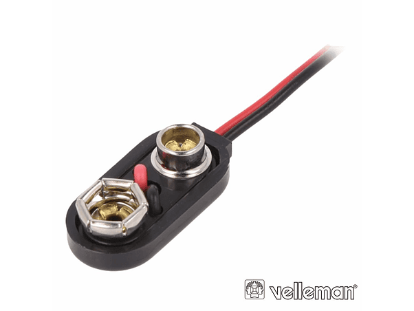SUPORTE PARA 1 PILHA DE 9V COM FIOS VELLEMAN 1