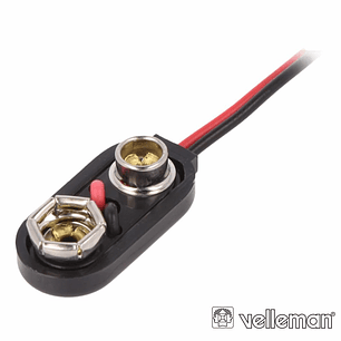 SUPORTE PARA 1 PILHA DE 9V COM FIOS VELLEMAN