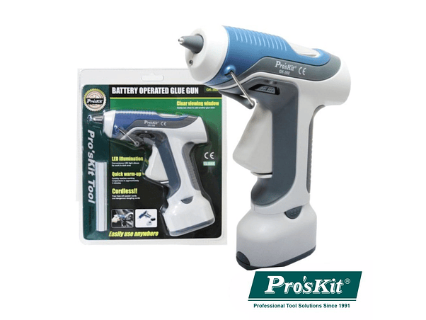 PISTOLA DE COLA QUENTE A PILHAS PROSKIT 1