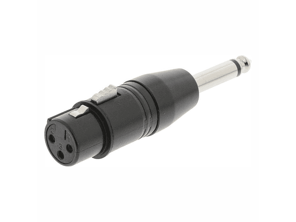 FICHA ADAPTADORA XLR 3P FÊMEA / JACK 6.35MM MACHO MONO 1