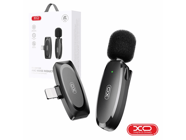 MICROFONE LAPELA SEM FIOS COM RECEPTOR LIGHTNING XO 1