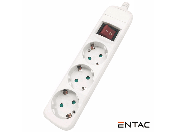 TOMADA ELÉTRICA COM 3 SAÍDAS SCHUKO INTERRUPTOR ENTAC 1