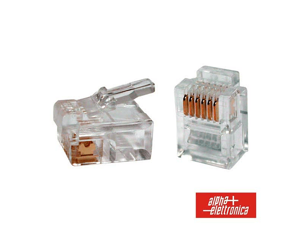 FICHA TELEFONE RJ12 MODULAR 6P6C 1