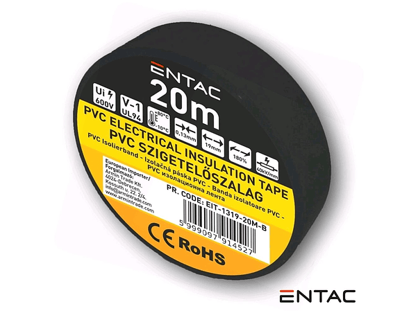 FITA ISOLADORA PRETO 20M ENTAC 1