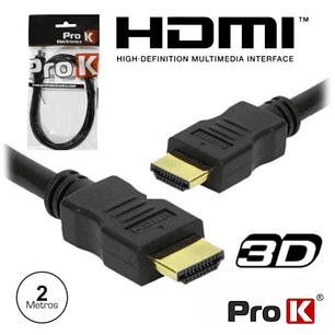 CABO HDMI DOURADO MACHO / MACHO 1.4 PRETO 2M PROK