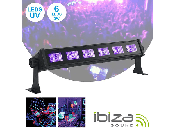 BARRA LEDS UV COM 6 LEDS UV 3W IBIZA 1