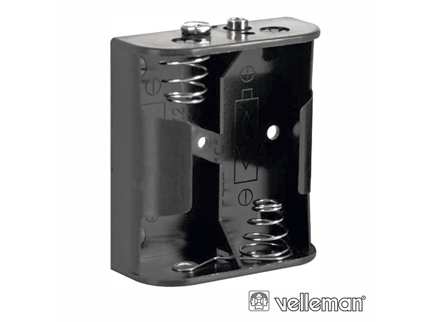 SUPORTE PARA 2 PILHAS C-CELL COM TERMINAIS SNAP VELLEMAN 1