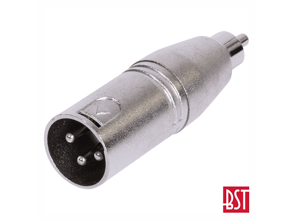 FICHA ADAPTADORA XLR 3P MACHO / RCA MACHO BST 1