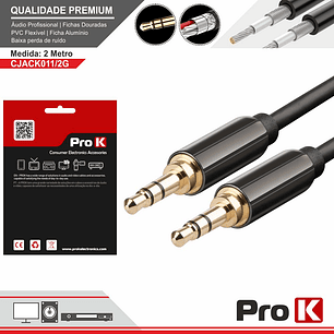CABO JACK 3.5MM MACHO / JACK 3.5MM MACHO 2M ST PROK