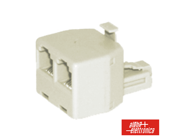 ADAPTADOR DE TELEFONE 6P4C 1 MACHO / 2 FÊMEAS 1