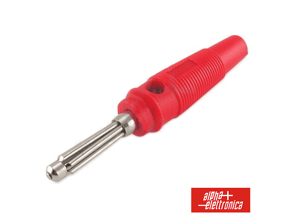 FICHA BANANA 4MM MACHO VERMELHA 1