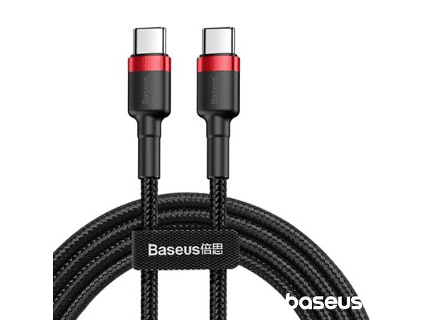 CABO USB-C PD MACHO PARA USB-C PD 3A 2M VERMELHO CAFULE BASEUS 1