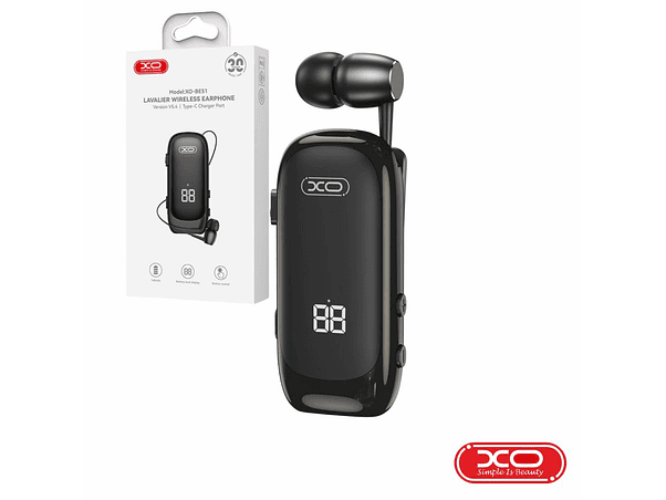 AURICULAR BLUETOOTH 5.4 ALTA CAPACIDADE COM DISPLAY PRETO XO 1