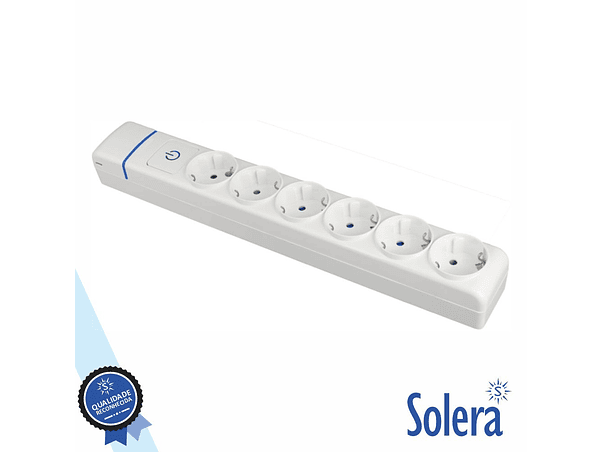 EXTENSÃO ELÉTRICA 6X SCHUKO COM INTERRUPTOR SOLERA 1