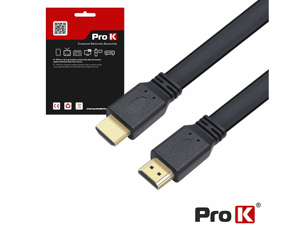 CABO HDMI DOURADO MACHO / MACHO 1.4 PRETO 5M FLAT PROK 1