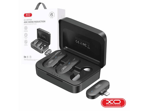 CONJUNTO 2X MICROFONES LAPELA SEMFIOS COMRECEPTOR LIGHTNING XO 1