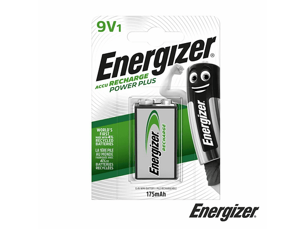 PILHA RECARREGÁVEL NI-MH 9V/HR22 175MA POWER PLUS ENERGIZER 1