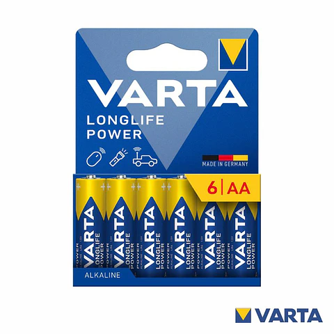 PILHA ALCALINA LR6/AA 1.5V 6X LONGLIFE POWER VARTA