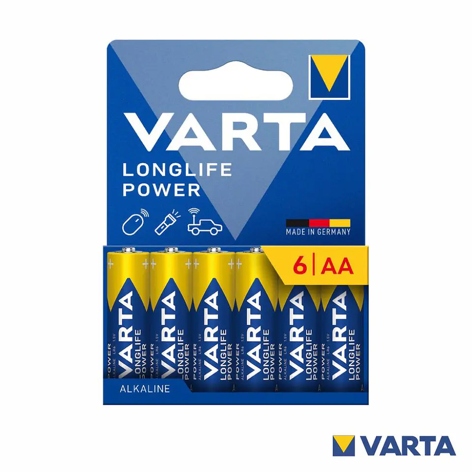 PILHA ALCALINA LR6/AA 1.5V 6X LONGLIFE POWER VARTA 1