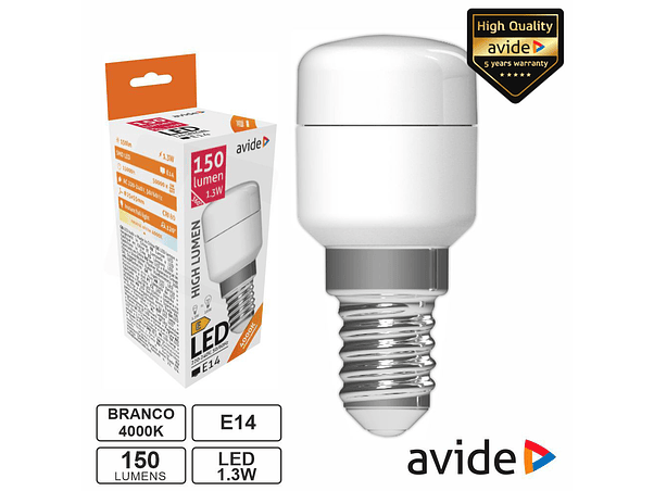 LÂMPADA LED E14 STICK T26 1.3W 230V 4000K 150LM AVIDE 1