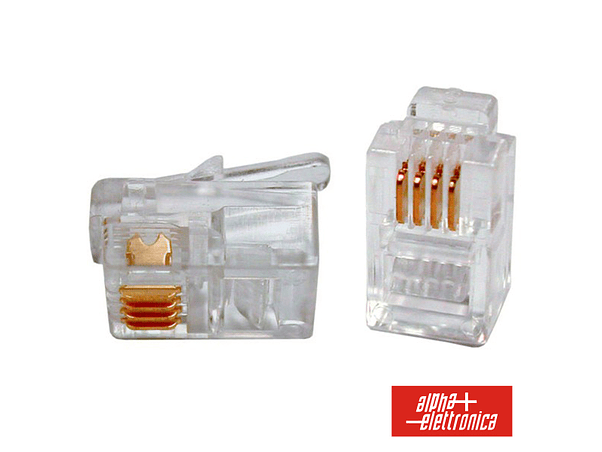 FICHA TELEFONE RJ10 MODULAR 4P4C 1